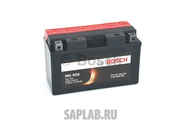 Купить BOSCH 0092M60080 Аккумулятор автомобильный BOSCH 0 092 M60 080 7 Ач