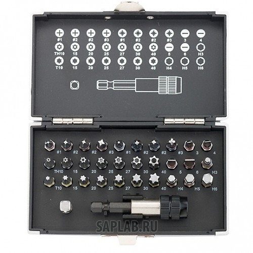 Купить GROSS 11363 Набор бит, магнитный адаптер,сталь S2,пластиковый кейс,32 предм.//GROSS