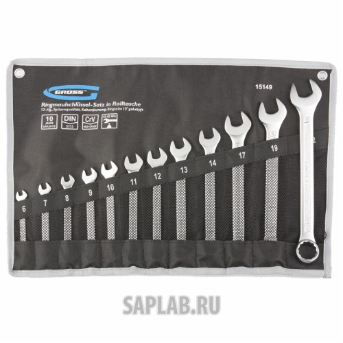 Купить GROSS 15149 Набор ключей комбинированных 6-22 мм, 12 шт., CrV, холодный штамп // GROSS