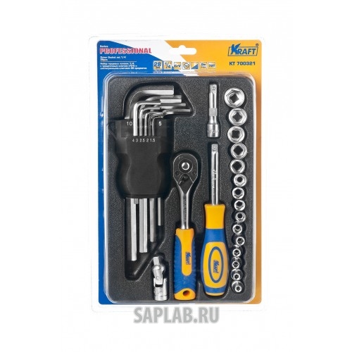 Купить KRAFT KT700321 Набор головок торцевых и принадлежностей 1/4