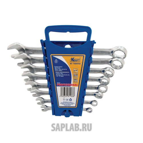 Купить KRAFT KT700552 Ключ комбинированный набор 8шт: 6,8,10,12,13,14,17,19мм (пластик. держ)
