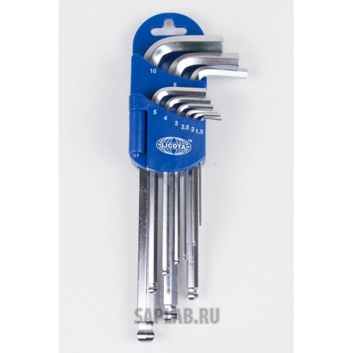 Купить LICOTA 2BP20091DPM Набор шестигранников угловых длинных c шаром 9пр. 1,5-10мм