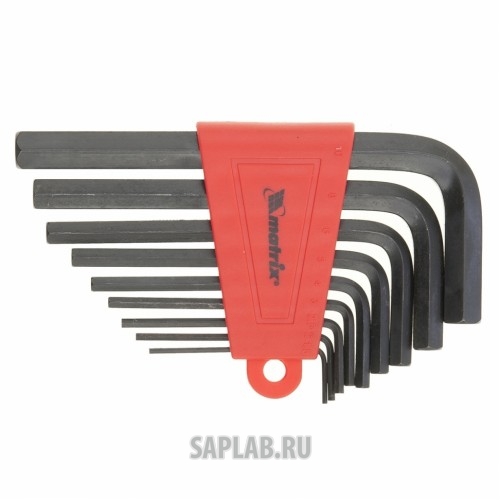 Купить MATRIX 11222 Набор ключей имбусовых HEX, 2,0–12 мм, CrV, 9 шт., короткие, оксидированные// MATRIX