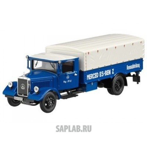 Купить MERCEDES B66041023 Модель Mercedes-Benz Lo 2750 race car transporter, 1936, Blue, Scale 1:43