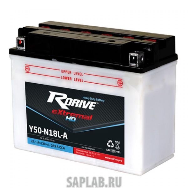 Купить RDRIVE RDRIVEY50N18LA Аккумулятор RDRIVE-Y50-N18L-A 12В 20Ач 235CCA 205x90x162 мм Обратная (-+)