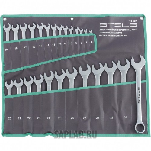 Купить STELS 15431 Набор ключей комбинированных 6-32 мм, 26 шт, CrV, матовый хром Stels