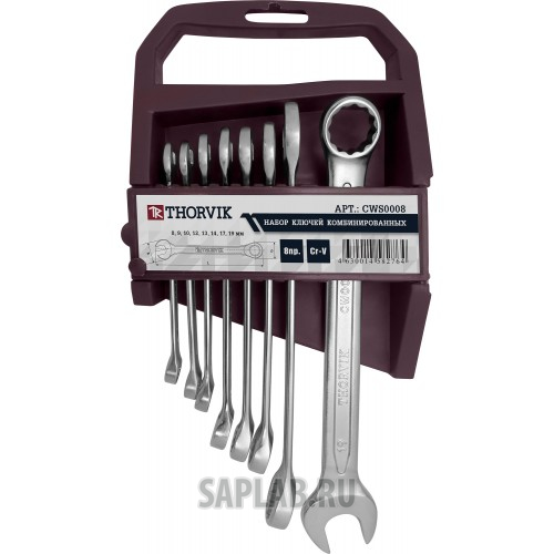 Купить THORVIK CWS0008 CWS0008 Набор ключей комбинированных на пластиковом держателе 8-19 мм, 8 предметов