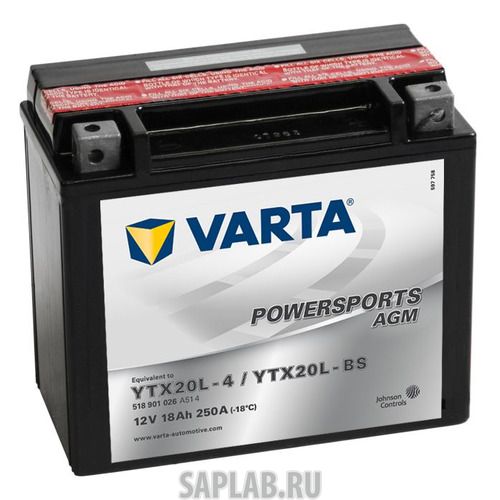 Купить VARTA 518901026A514 Аккумулятор для мотоциклов VARTA Powersports AGM 18Ач 250A
