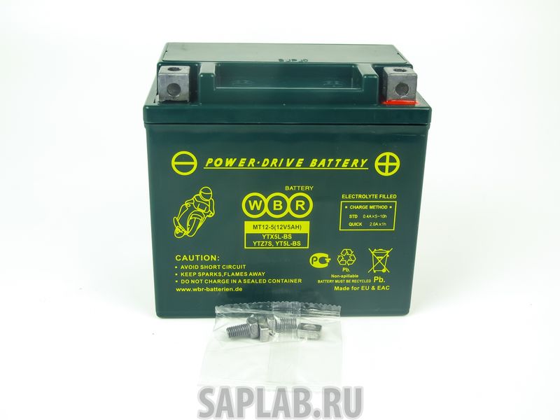 Купить WBR 1058143678835 Аккумулятор мотоциклетный WBR MT 12-5 12V5AH YTX5L-BS,YTZ7S,YT5L-BS